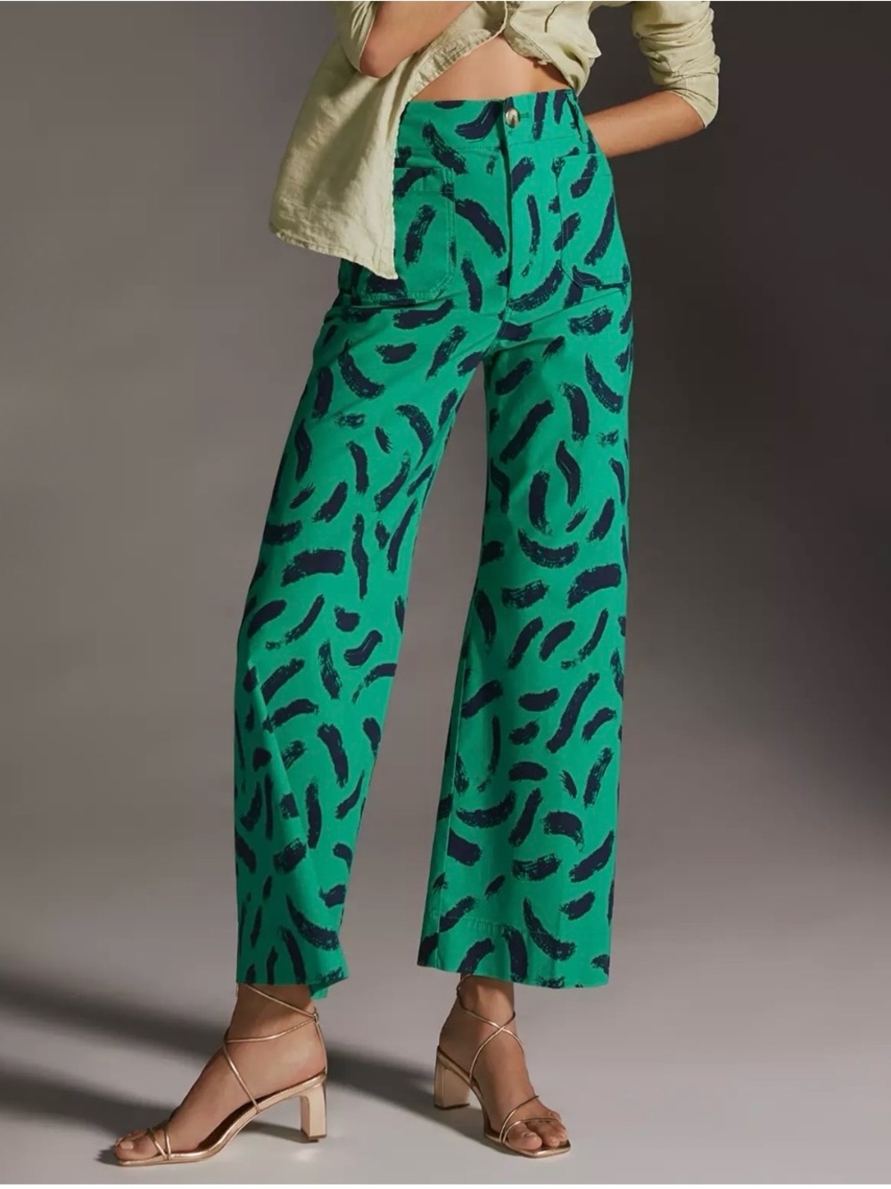 The Colette Cropped Wide-Leg Trousers by Maeve: Magic Fabric Edition